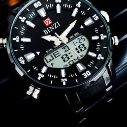 Dual Display Watches For Men Sports Digital Watches Male Clock Quartz Wristwatches Top Brand Luxury Led Display Chronograph