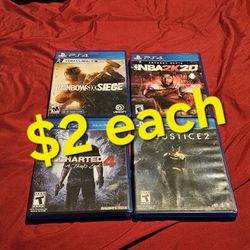 Playstation 4 Ps4 Games $2 Each 
