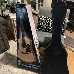 New But I Believe Vintage Pre Owned But New Condition Probably Never Used Protocol 38 String Acoustic Guitar With Hard Case 