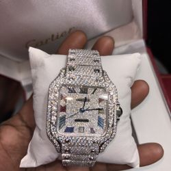 Cartier Santos Multicolor Watch *Moissanite*