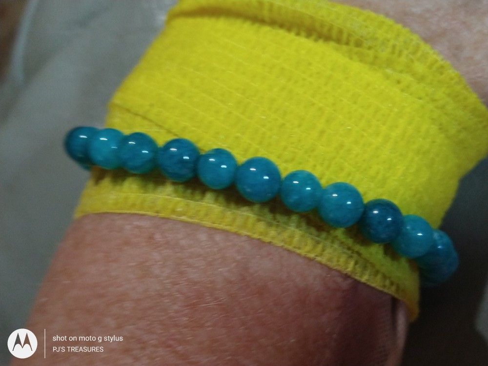 *APATITE* (TEAL COLOR*) STRETCH. LOVELY, INTENSE, SOFT TEAL COLOR