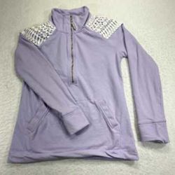 Women's Lilly Pulitzer Lavender Activewear Cotton Sweatshirt Pullover Sz XL 