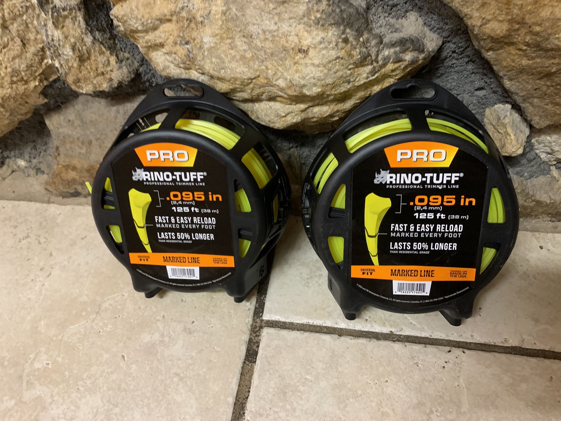 (2-pack) Rino-Tuff Pro Universal Fit .095 in. Marked Trimmer Line 125 Ft USA