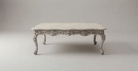 French Provincial Style Carved Coffee Table