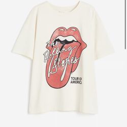 H&M OVERSIZED PRINTED T-SHIRT Rolling Stones 