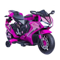 6V Barbie Motorcycle Ride on, Max 1 mph, for Kids Ages 3+ Years, by Flybar