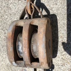 Vintage /Antique DOUBLE Pulley Block And Tackle