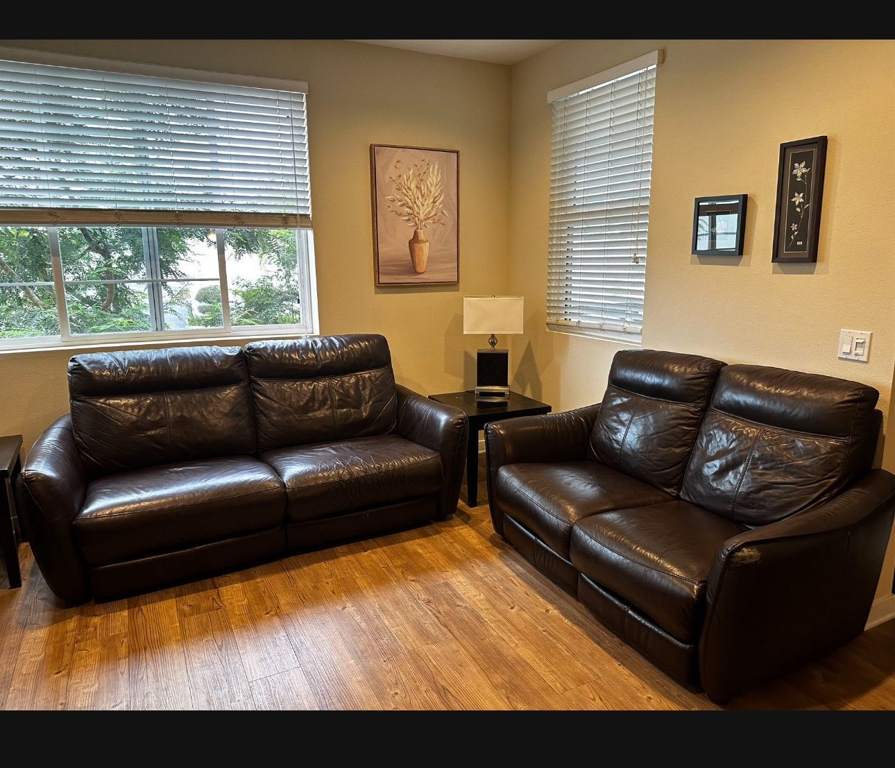 Leather Recliner Sofa & LoveSeat ,Reclining, Comfortable, Some Leather Wear