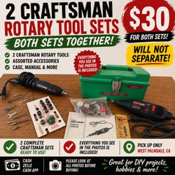 2 CRAFTSMAN ROTARY TOOL SETS – $30 FOR BOTH! 🛠️