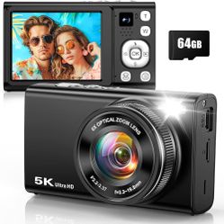 Brand New In Box Unopened    5K 96MP Digital Camera for Photography with 6X Optical Zoom,2026 Upgraded Autofocus Vlogging Camera for YouTube with Dual
