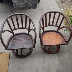 Bamboo Swivel Chairs