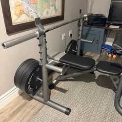 Bench Press/ Preacher Curl with Bumper Plate Set