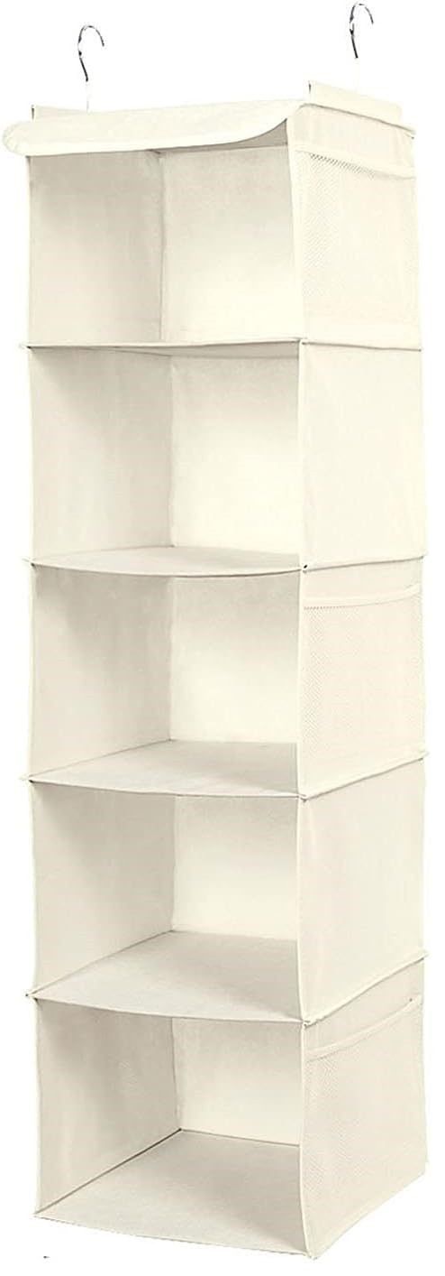 5 Shelves Hanging Closet Organizer Storage with Side Pockets for Clothes Shoes