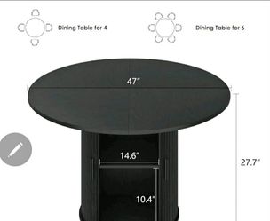 Round Black Dining Table