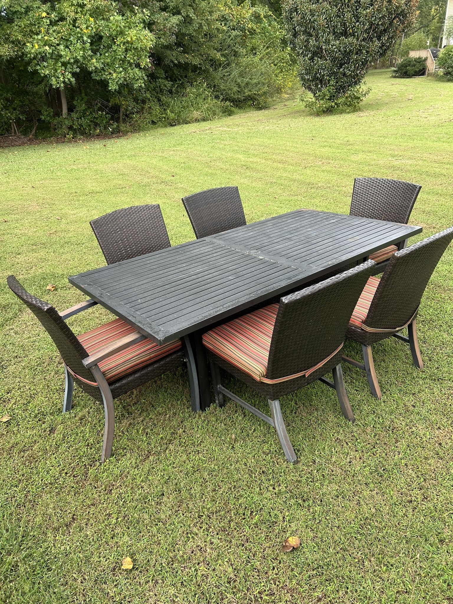 Outdoor Patio Dining Table with 6 Chairs