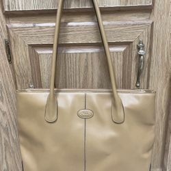 Tod’s Leather Tan Structured Large Shoulder Bag