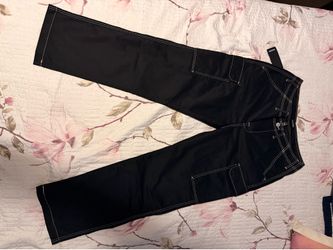 True Religion Jet Black Cargo Pants Size 33 – Brand New