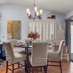 Solid Walnut Bar Height Table Seats 4 To 8 Drop Down Leaves