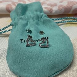 Tiffany & Co. Sterling Silver Heart Shaped Earrings