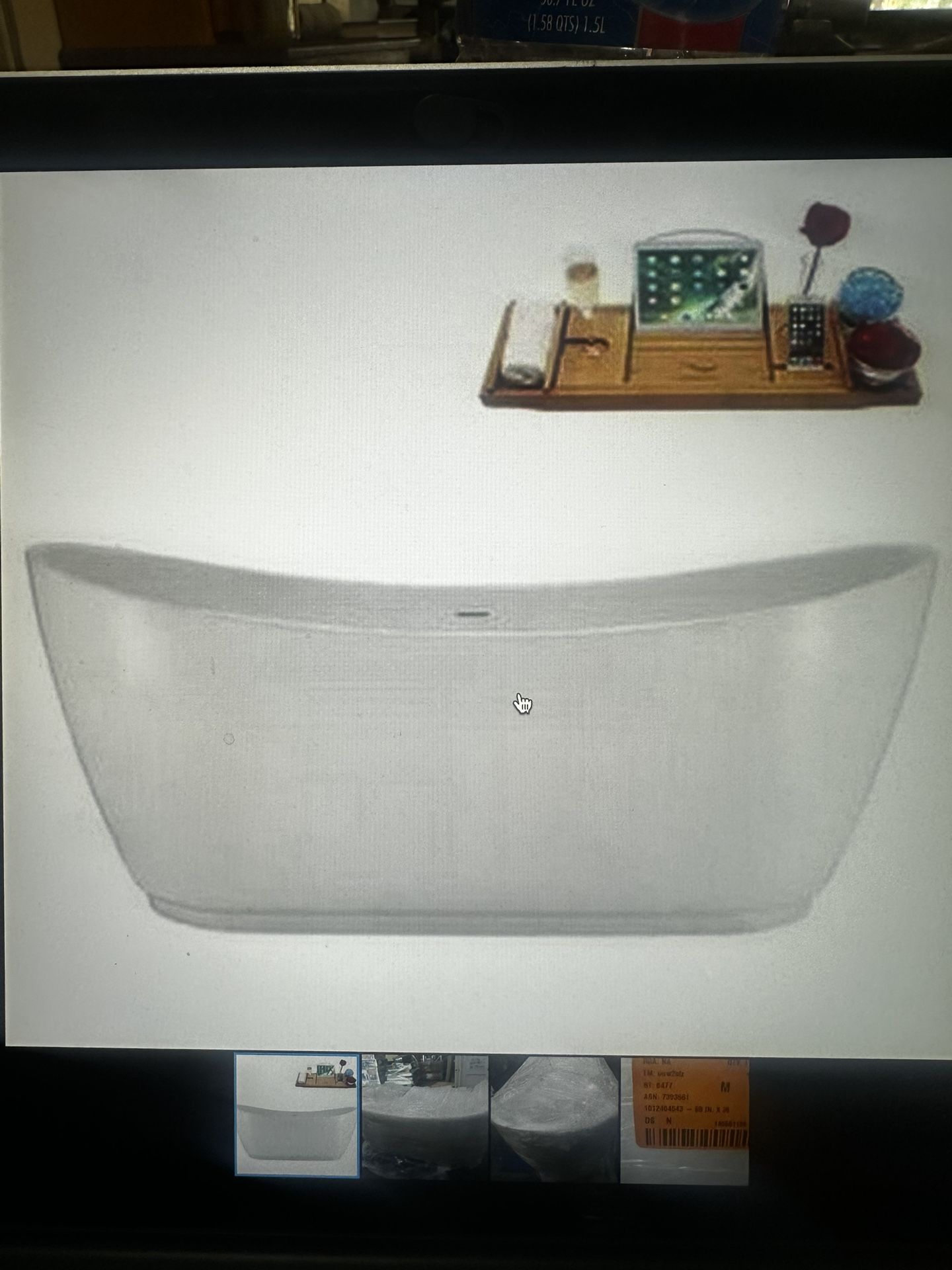 Freestanding acrylic bathtub 69 x 30 comes with special wooden tray beautiful acrylic bath bathtub