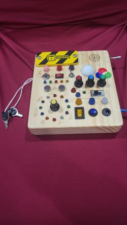 Busy Board with LED Light Switches, Travel Toys for 1+ Year Old Toddler