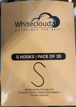 NIP WHITE CLOUD ‘S’ HOOKS, 30 count