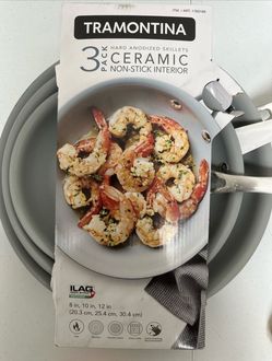 Tramontina 3-pack Hard Anodized Aluminum Ceramic Nonstick Fry Pan Set