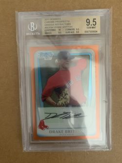 2011 Bowman Chrome Prospects Orange Refractors #BCP94 Drake Britton Beckett 9.5 