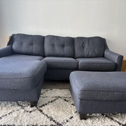Blue Sofa/queen Bed