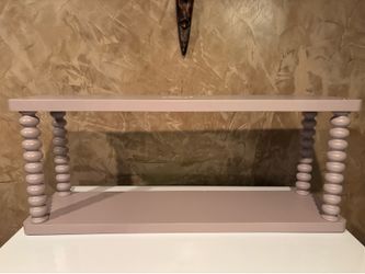 Dusky pink nursery shelf