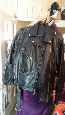 Leather chaps n jacket