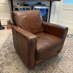Leather (mostly) Club Chair in Brown