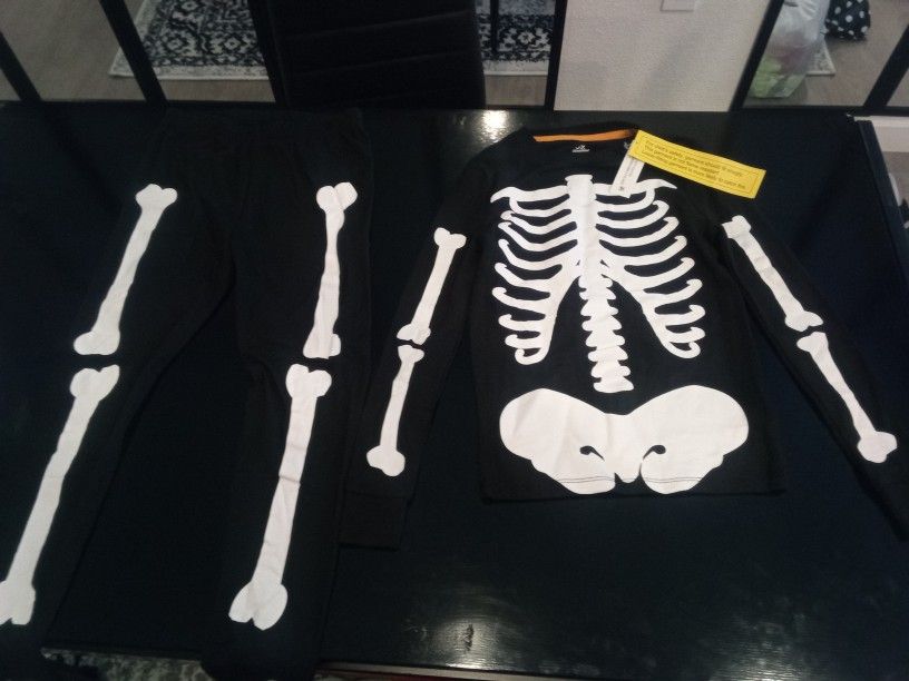 Skeleton Bone Pajamas Size 10