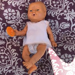 Vintage  Boy Doll Anatomically Correct Pacifier 13" Mail Order New Born 1980s
