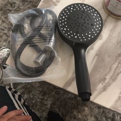 5 Spray Function Handheld Shower Head - High Pressure Bath Fixture, 4.4 Matte Black Finished 