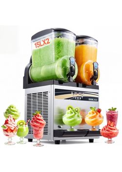 VEVOR Commercial Slushy Machine – 15L x 2 Double Tank