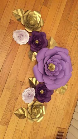 Paper flowers with leaves