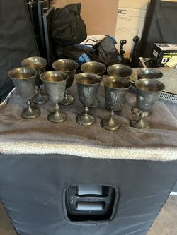 Antique Silver Plated Goblets