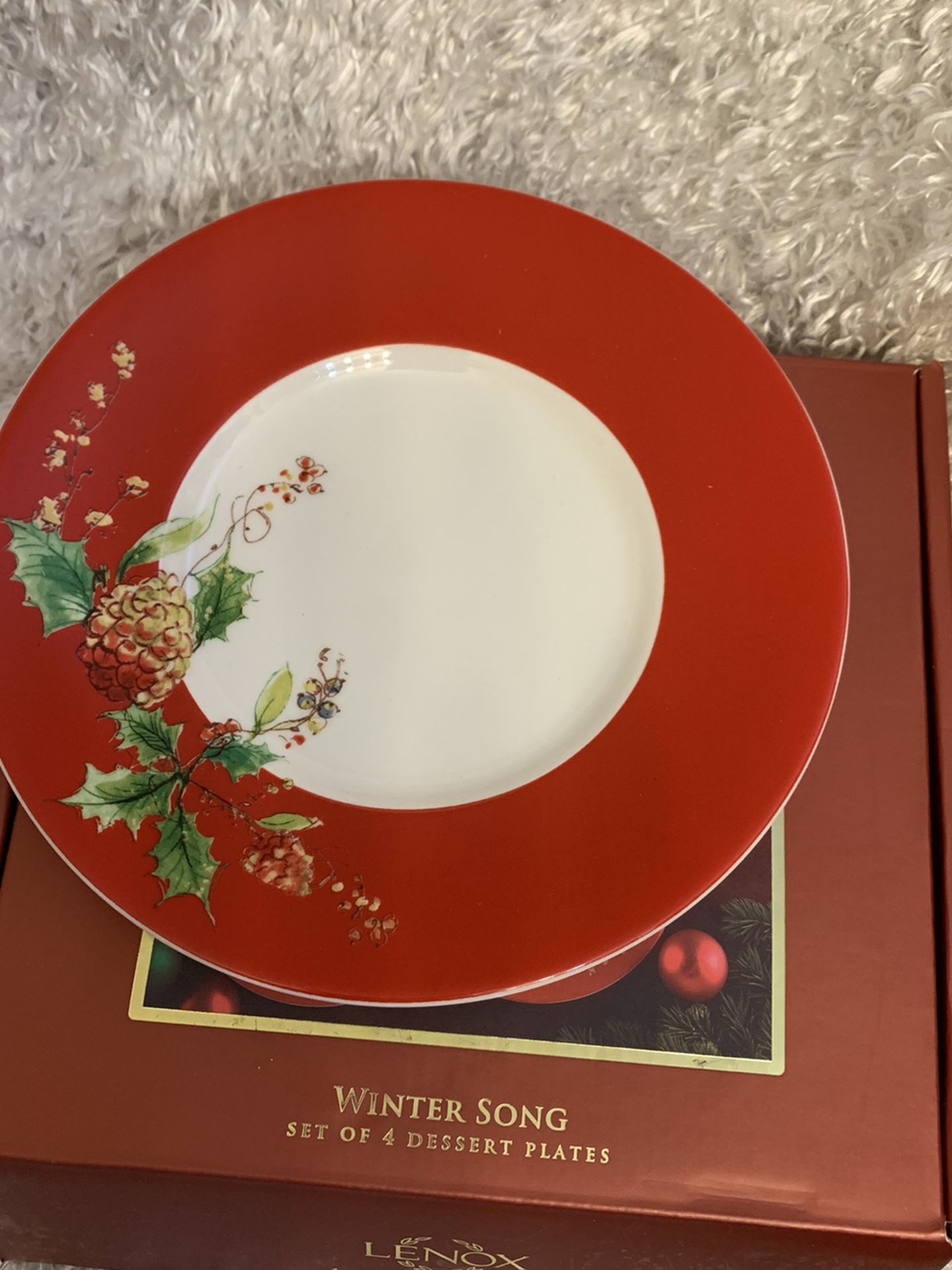 Lenox - Winter Song Set Of 4 Dessert Plates