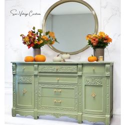 Beautiful Antique Buffet Cabinet Dresser Entryway Table 