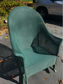 Lloyd Loom chair w/ottoman and one rocker