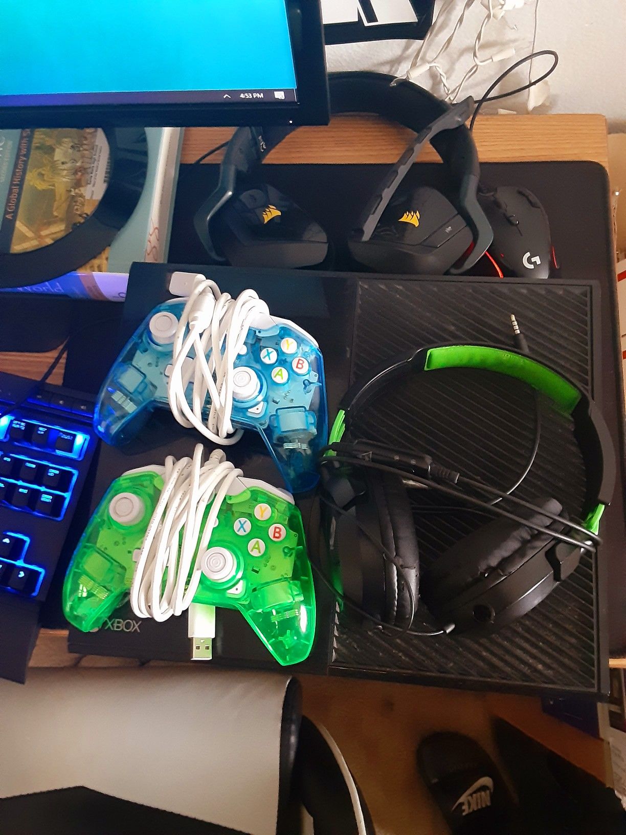 Xbox One with 2 Controllers and a Headset