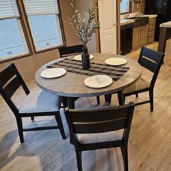 OM• $38 Initial • Brand New//Mathis  Black/ Gray 5 Piece Dining Set 