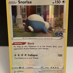Pokemon Pokemon Go Snorlax Holo Rare Card # 055/078