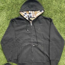 Black Burberry Zip Up