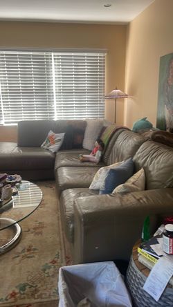 Green Leather Sectional