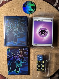 Pokémon Phantasmal Flames ETB items - Sleeves Coin Dividers Dice Energy Cards