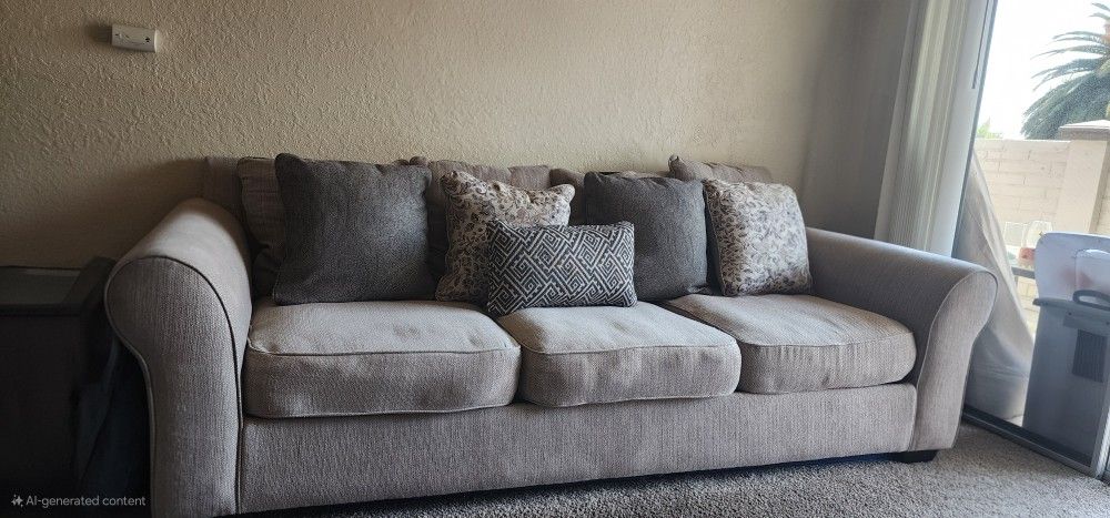 3 Ashley Comfortable Gray Couches