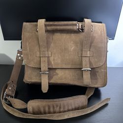 Vagabond Traveler Heavy Duty Cowhide Leather Messenger Bag Briefcase Satchel VTG