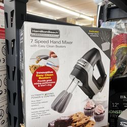 Professional 7-Speed Digital Electric Hand Mixer with High-Performance DC Motor, Slow Start, Snap-On Storage Case, SoftScrape Beaters, Whisk, New 